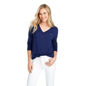 VINEYARD VINES Heritage Cotton V-Neck Sweater XS